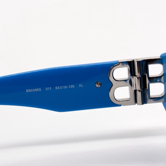 NEW BALENCIAGA BB0095S 011 OVAL BLUE GREY WOMEN SUNGLASSES BALENCIAGA - Picture 13 of 15